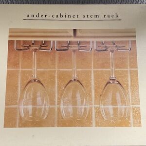 Pier 1 Under-Cabinet Stem Rack - Silver Tone NWT